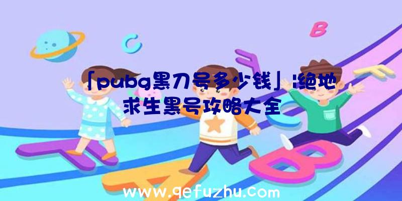 「pubg黑刀号多少钱」|绝地求生黑号攻略大全